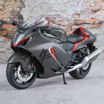 1:9 SUZUKI Hayabusa GSX-1300R Legering Racing Motorcycle Model Diecast Metal Straat Sport Motorfiets Model Met Licht Kid Speelgoed Gift