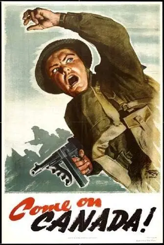 Tin Sign Vintage Chic Art Decoration Poster World War Ii Come on Canada! for Store Bar Home Cafe Farm Garage or Club 12" sign
