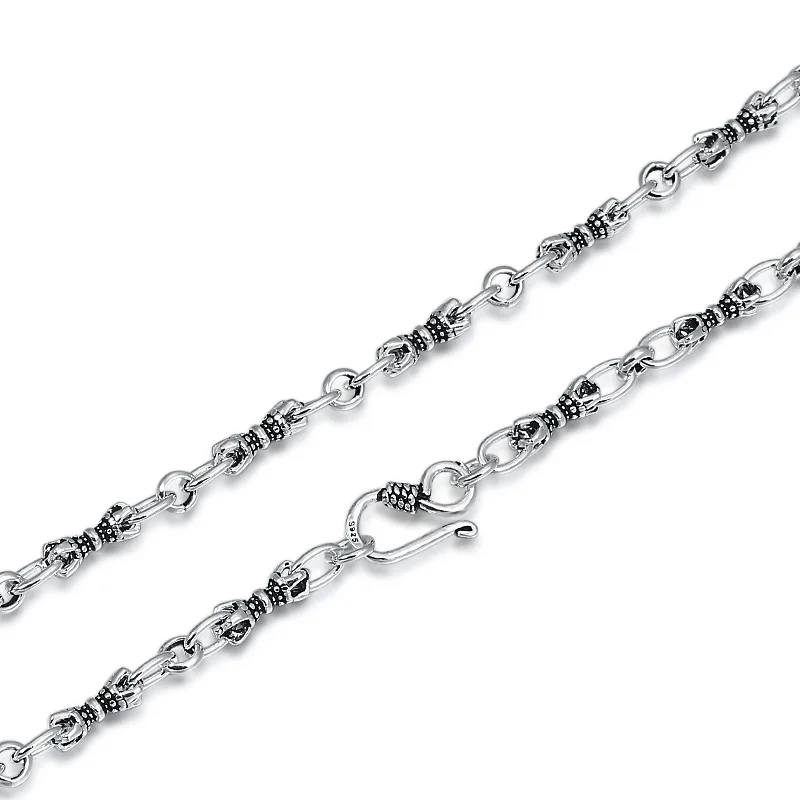 BOCAI S925 Pure Silver Jewelry Retro Simplicity King Kong Pestle Bracelet Selected Gifts For Men and Women