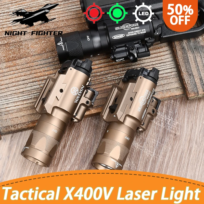 Surefir X400 X400V Strobe Tactical Flashlight Red Laser LED Scout Hunting Pistol light Fit 20mm Picatinny rail Accessories