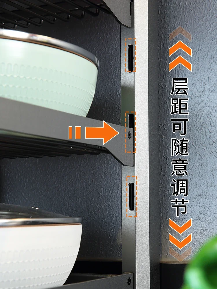 Kitchen pot rack, multi-layer storage rack, sink, kitchen cabinet,