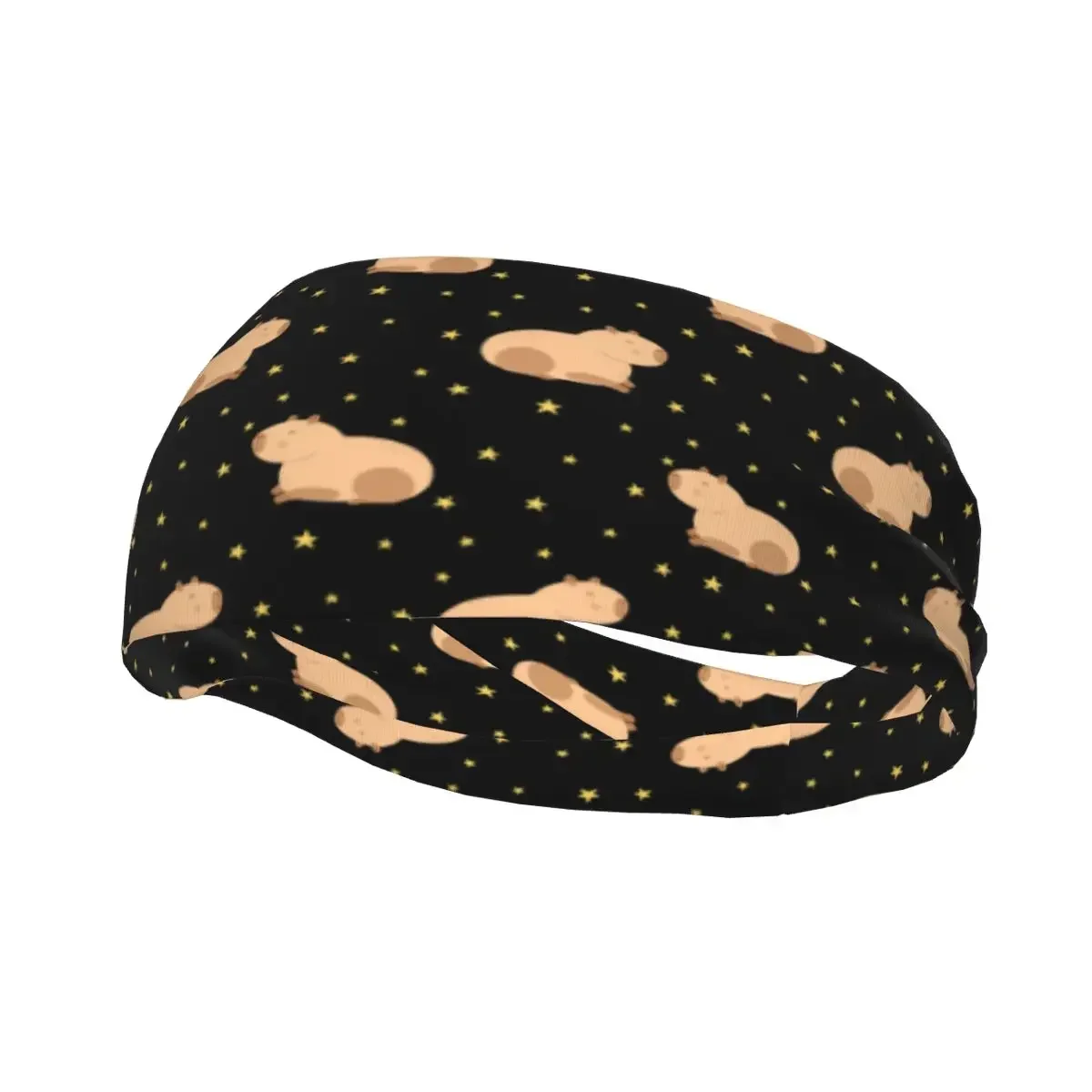 Capybaras dan Bintang Ikat Rambut Elastis Ikat Kepala Yoga Penutup Kepala Simpai Rambut Rias
