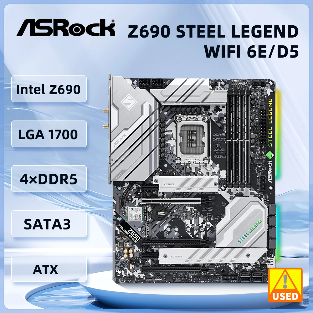 ASRock Z690 Steel Legend WiFi 6E/D5 Motherboard Z690 Motherboard LGA1700 Z690 DDR4 128G M.2 support 14900F 14700 13400 12400 cpu