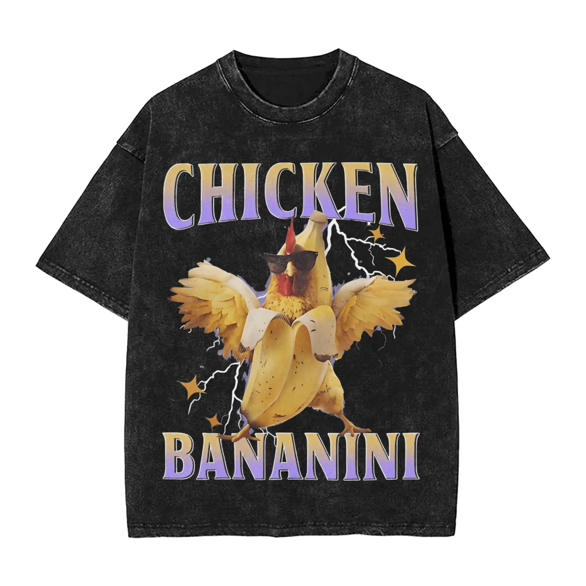 

Meme Chicken Banana Bombardino Crocodilo T Shirt Summer Vintage T Shirts Casual Novelty Tshirt For Men Short Sleeve Top Tees