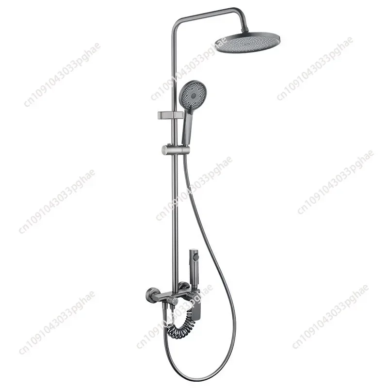 Full copper water plated shower set household hotel bathroom rain air pressurized shower