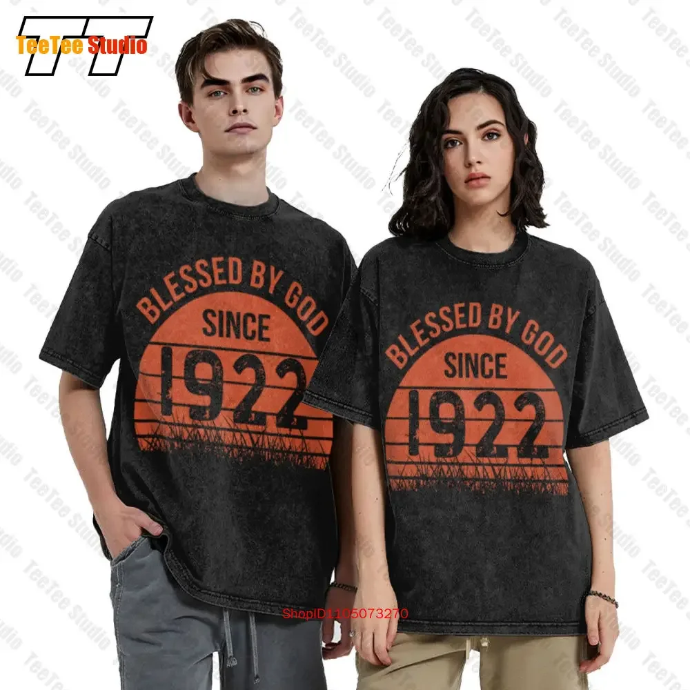 Birthday 365 Blessed By God Since 1922 Vintage Oversized T-Shirt DHWW