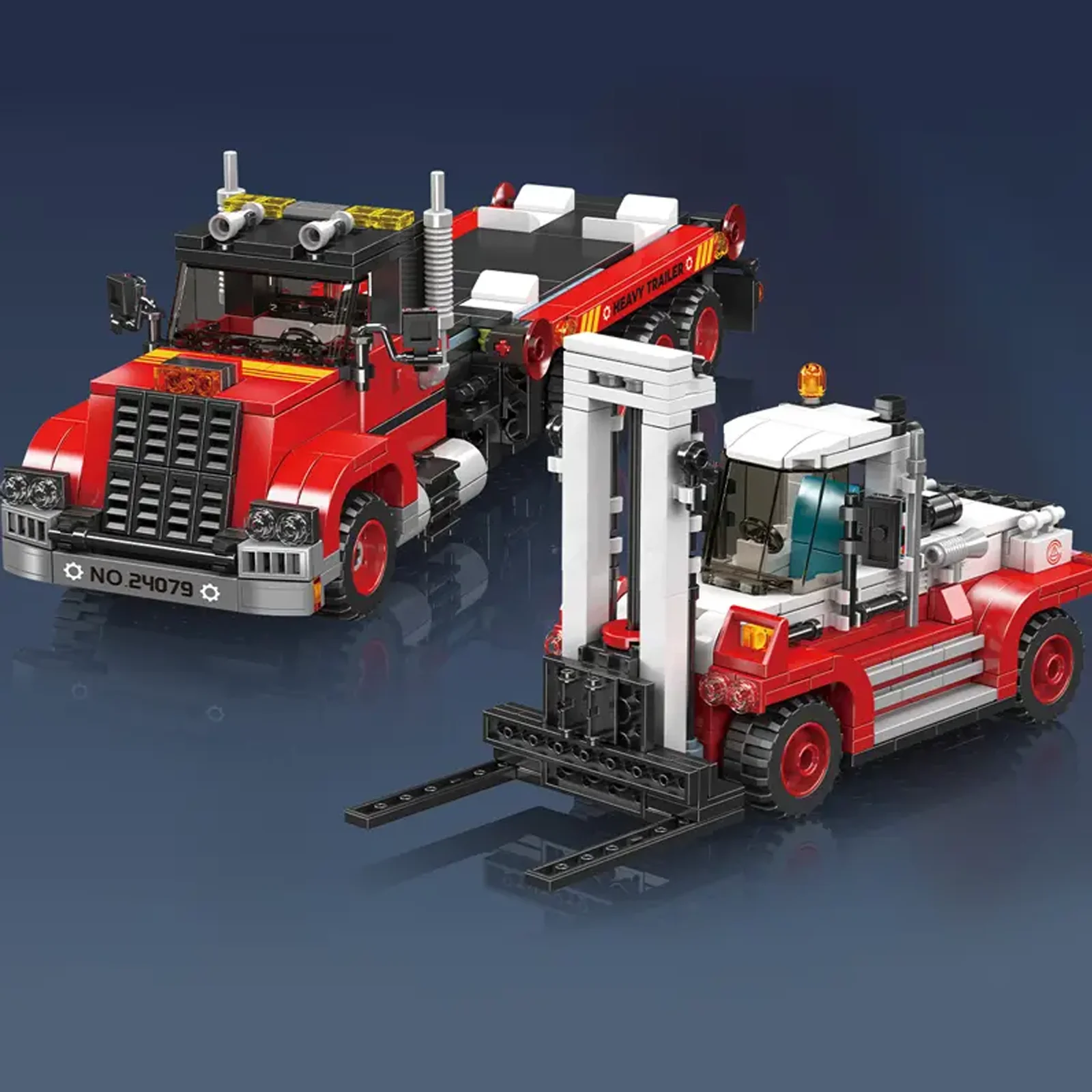 Mold King 24079 Technische Vrachtwagen Speelgoed Heftruck Transportwagen Model Bouwstenen 906 Stuks Assemblage Auto Baksteen Set Kid Kerstcadeau