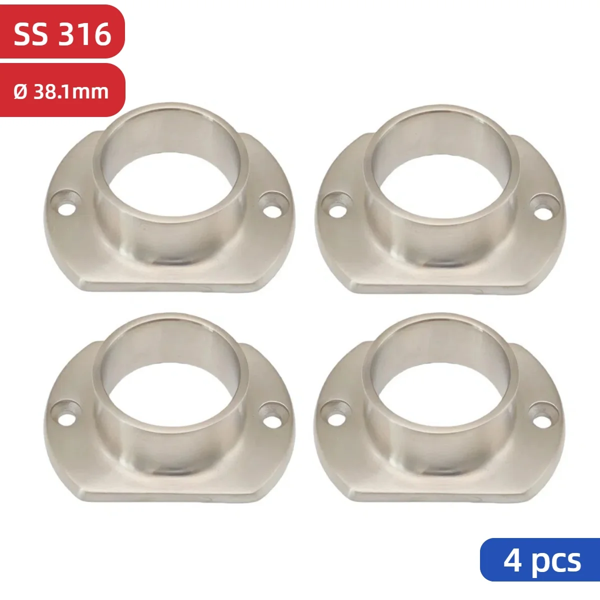 

4 шт., лестничные балясины из нержавеющей стали 316, балконные перила, настенные или напольные, продолговатые перила, базовый фланец