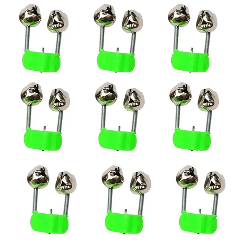 موضة ~ 300 قطعة معدات صيد الأسماك جرس مزدوج جرس الصيد إنذار البحر القطب المشبك جرس الصيد رود المشبك تلميح كليب Bellsaccessories