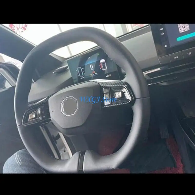 

37JE Carbon Fiber Car Steering Wheel Panel Cover Trim For MG4 EVMulan 2022-2024 Interior Accessories Styling Protect Modify