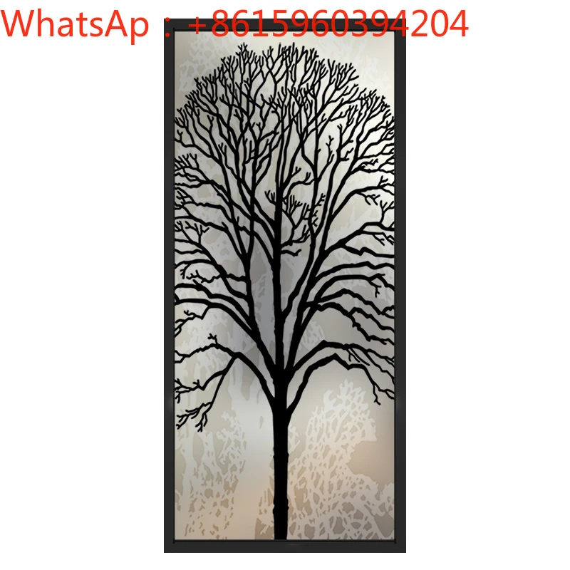 Art glass screen partition simple and modern entrance living room bedroom room entrance frosted light transmission technology