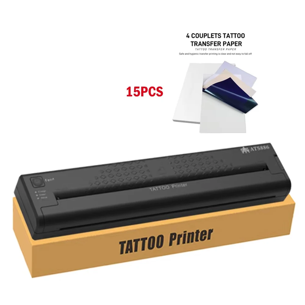 

ATS886 A4 Wireless Tattoo Stencil Printer Portable Thermal Tattoo Transfer Machine Copier Compatible with Phone PC for Tattoo Ar
