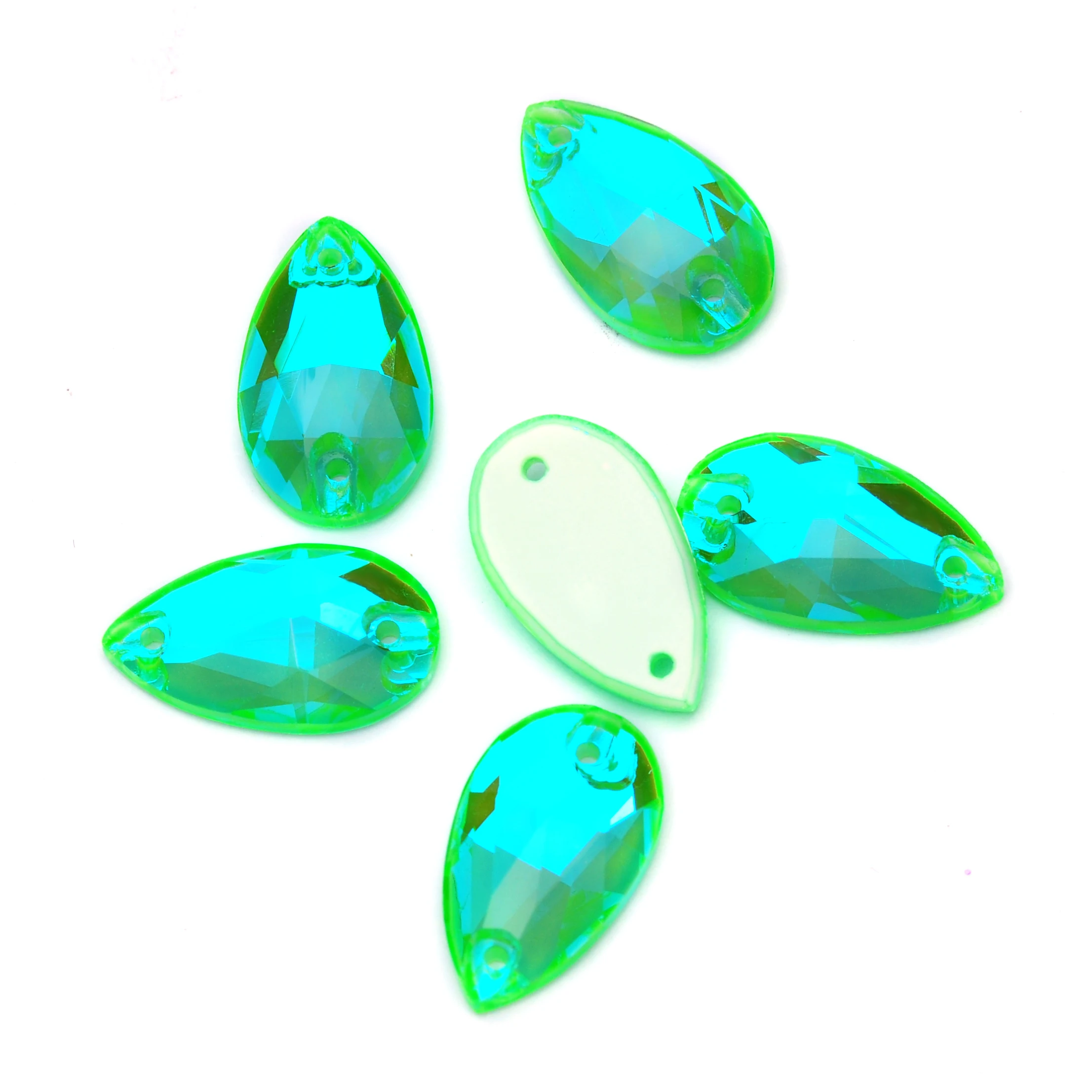 PUBRILEX Drop Neon K9 Genähte Glas-Strasssteine Flache Rückseite DIY Handarbeit Nähen Fluoreszierende Kristalle Edelsteine Für Taschen Kleidung – Detail 4