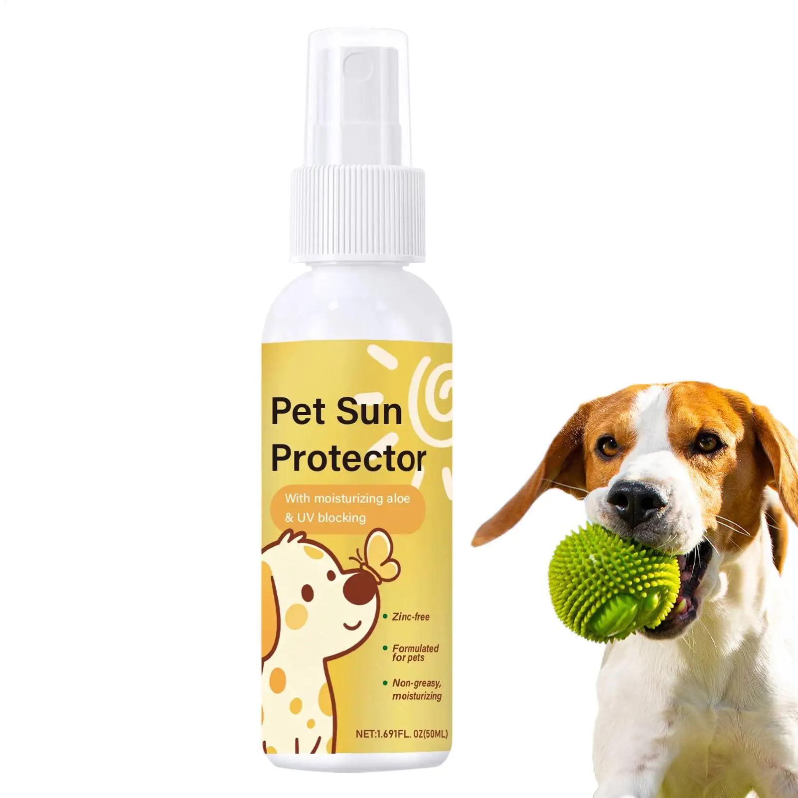 Protector Solar para Perros 50ML, Resistente al Agua y al Sudor, Previene Rayos UVA y UVB, Hidratante, para Playa y Senderismo