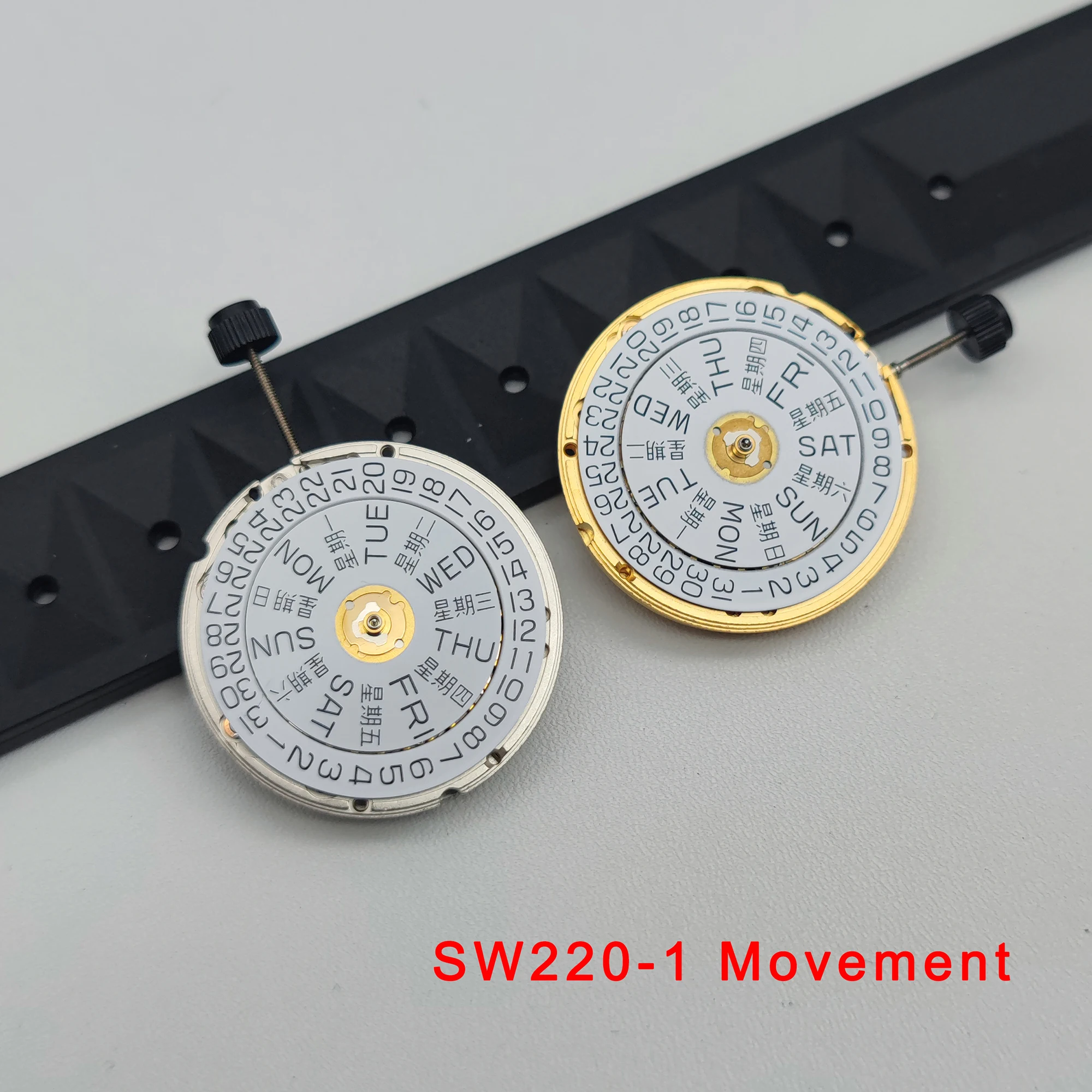 Original SW220-1 Mechanical Movement Dual Calendar Movement SW220 Watch Movement Date Calendar Winding Stem Replacement Parts