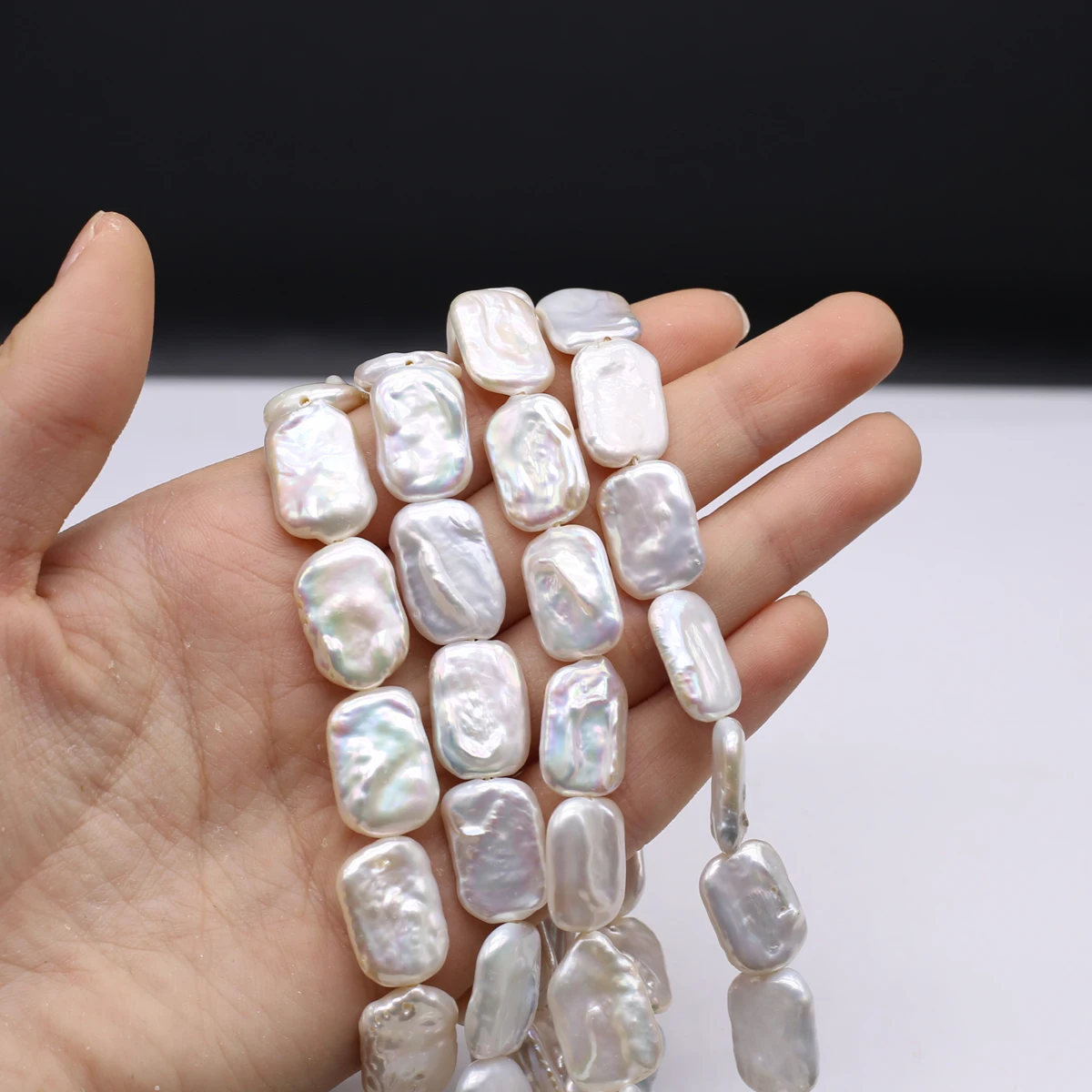 

Rectangular Mother of Pearl Baroque Natural Freshwater Pearl Beads Jewelry Making DIY Necklace Bracelet Accessories Gift