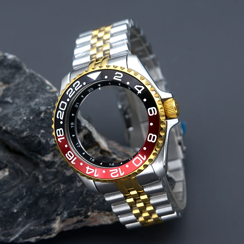 

Gold SKX007 Watch Case and Strap Fit NH34 NH35 NH36 7S 4R Movement Sapphire Glass SKX007 SRPD Watch Case and Bracelet