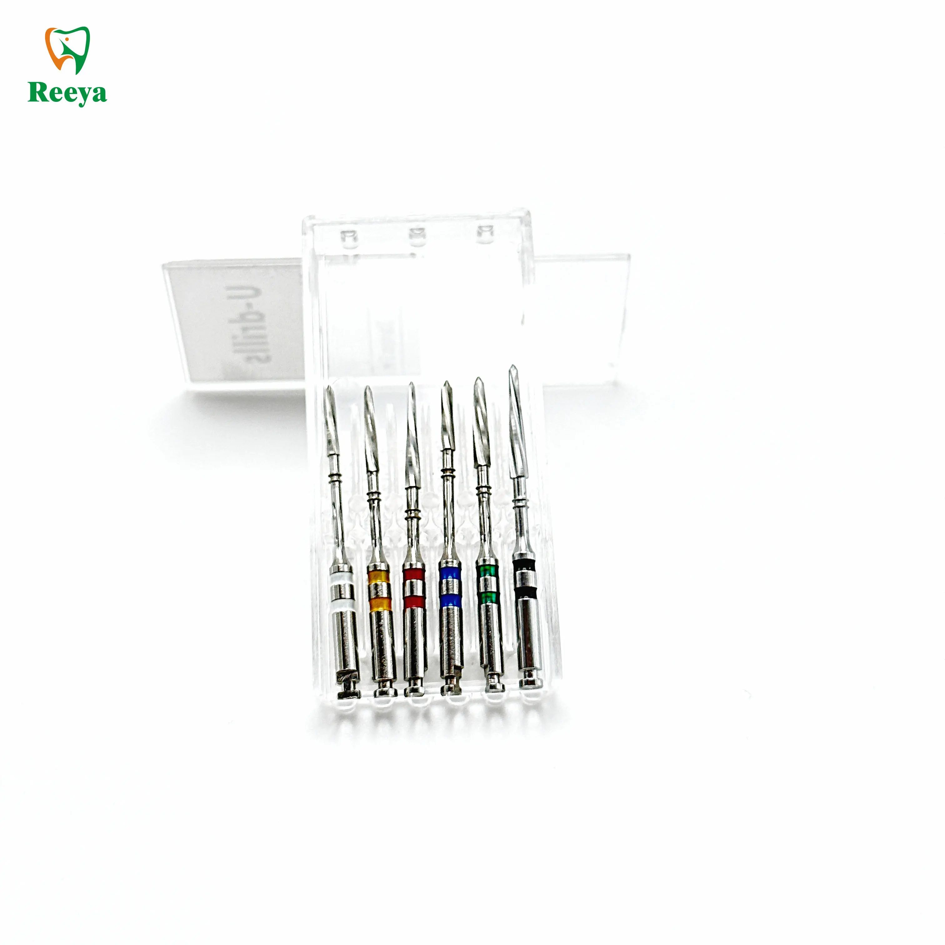 Alargador do canal radicular dental de aço inoxidável, Broca Alargadora Pile, Uso de máquina de baixa velocidade Odontologia Ferramentas de limpeza oral, 6pcs por pacote