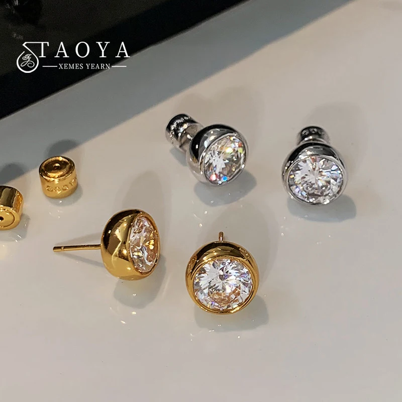 Hochwertige, glänzende, runde Zirkon-Ohrringe, 2025, modischer, minimalistischer Schmuck, Hochzeit, Party, Damen, luxuriöser Ohr-Accessoires für Mädchen