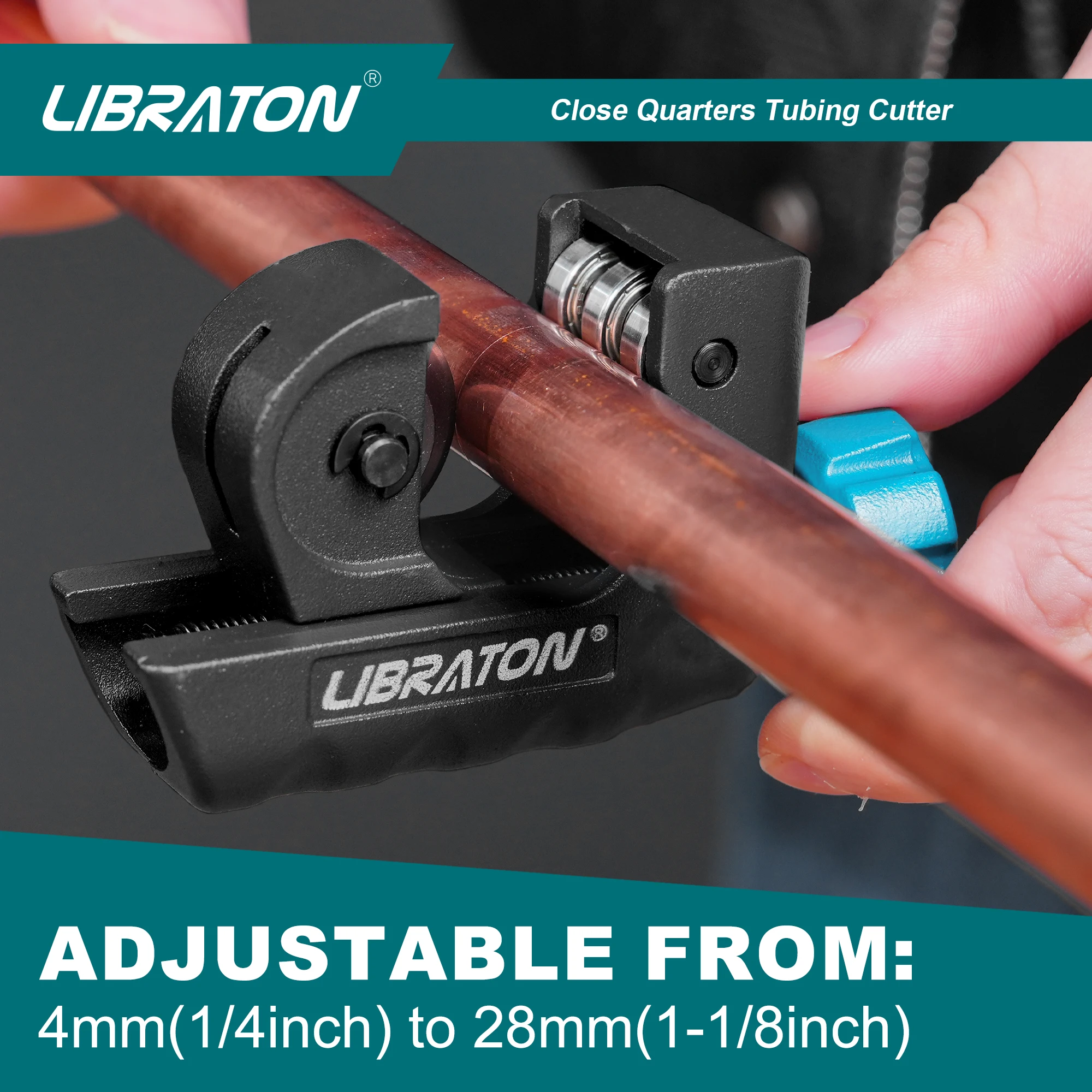 LIBRATON Mini Pipe Cutter 4mm to 28mm Cuts Copper Aluminum Metal - Multi Use Tube Cutter PVC Cutter - Cuts Arrows Lines