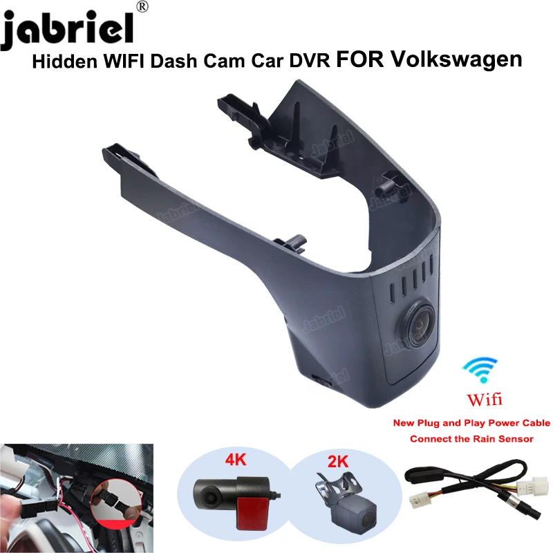Jabriel Dash Cam 4K Wifi Plug and Play Video Recorder For Volkswagen Touareg Passat T Roc For VW Touareg Passat T Roc 2018-2021