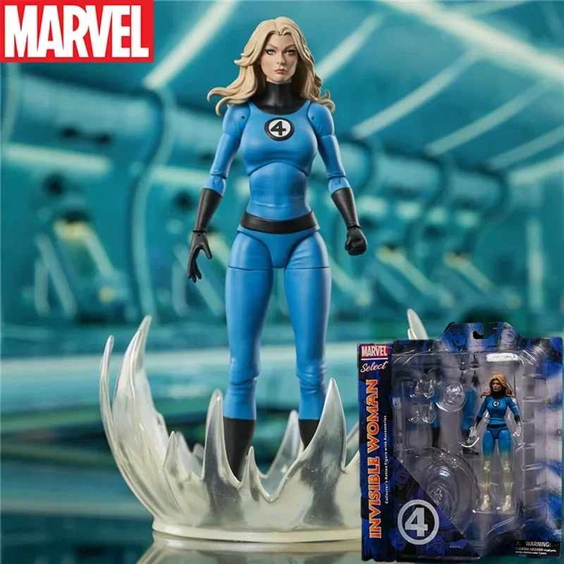 New Original Marvel Dst Fantastic Four Toys Invisible Woman Action Figure Model Collection Desktop Decoration Toy Creative Gift