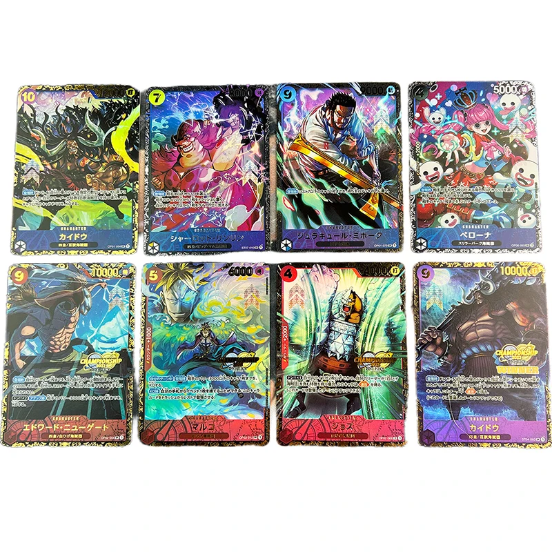 Anime One Piece OPCG Prize Card Bronzing Japanisch Englisch Replica Oda Ruffy Shanks Zoro Law Reiju Game Anime Collection Cards