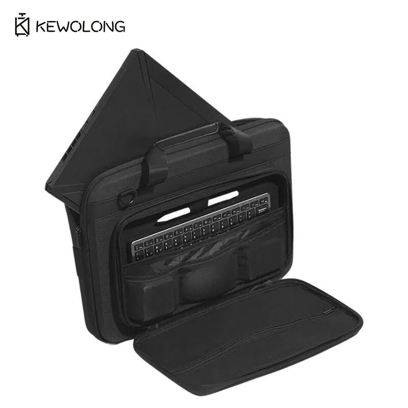 Bolsa para laptop para macbook pro 14 polegadas, capa dura de eva à prova de choque com alça de ombro, pasta mensageiro para computador