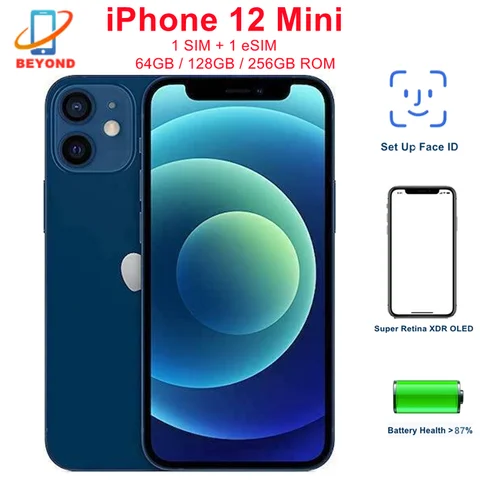 Apple iPhone 12 Mini 64GB 128GB 256GB ROM 4GB RAM 5,4 "OLED genuino A14 Face ID NFC Original 5G 98% nuevo teléfono móvil desbloqueado