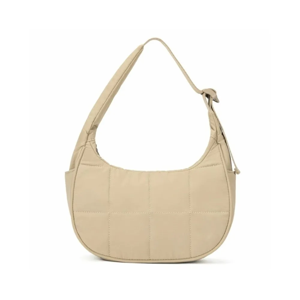 

Leisure Underarm Down Cloth Handbag Fashion Simple Large Capacity Shoulder Bag Solid Color Commute Puffy Bag Girls