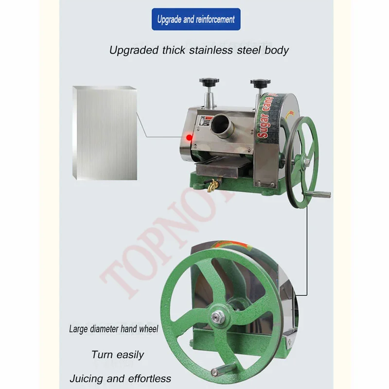 2024 Hand Operated Sugarcane Machine Commercial Cane Juice Extractor Cane Crusher Squeezer