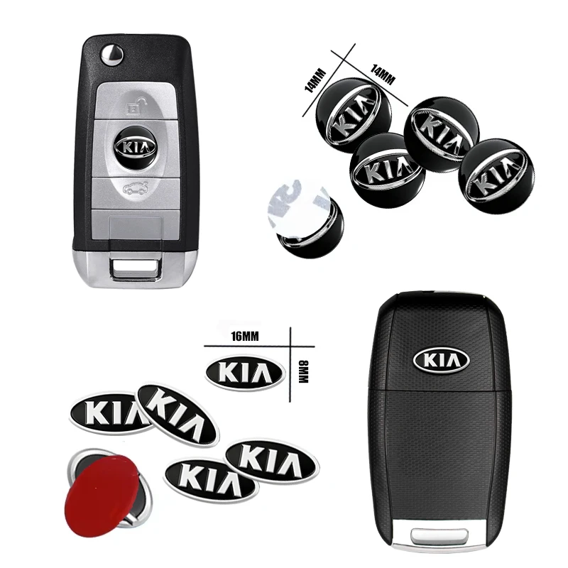 Adesivo emblema para chave remota de carro, decoração de chaves de alumínio, decalque para kia k9 sportage niro k5 carnaval ev6 ev9 ev3 k8 stinger forte