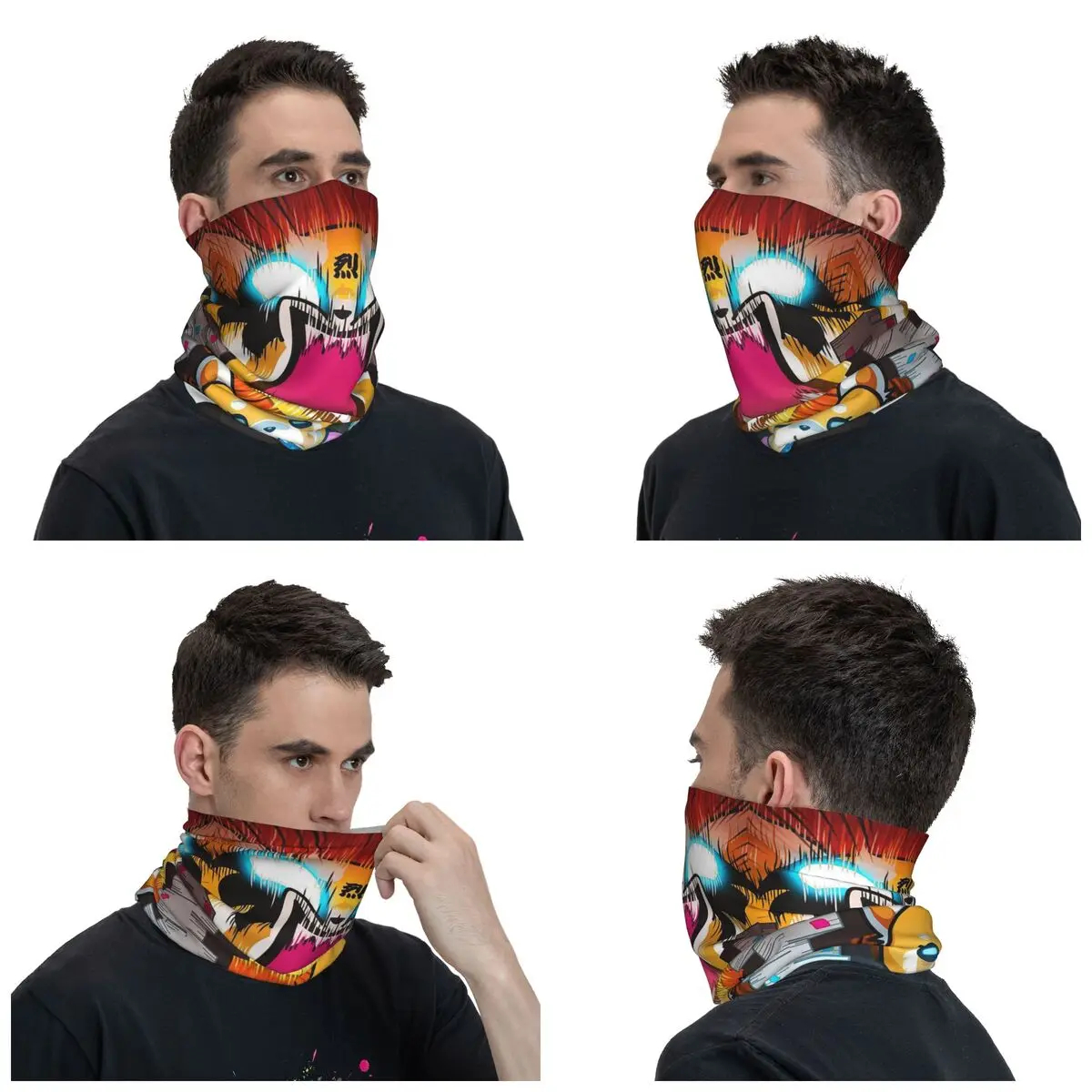 Aggretsuko Death Metal Karaoke Kala Bandana Neck Gaiter Printed Game Balaclavas Wrap Scarf Headwear Fishing for Men Women