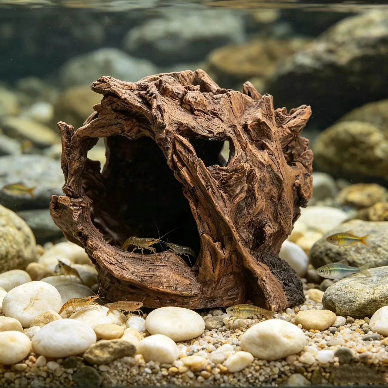 Künstliche Wurzelhöhle aus Kunstharz für Aquarien, Baumstumpf, Landschaftsdekoration, Aquarien-Versteck, Spielsitz, Laichstätte – Detail 5