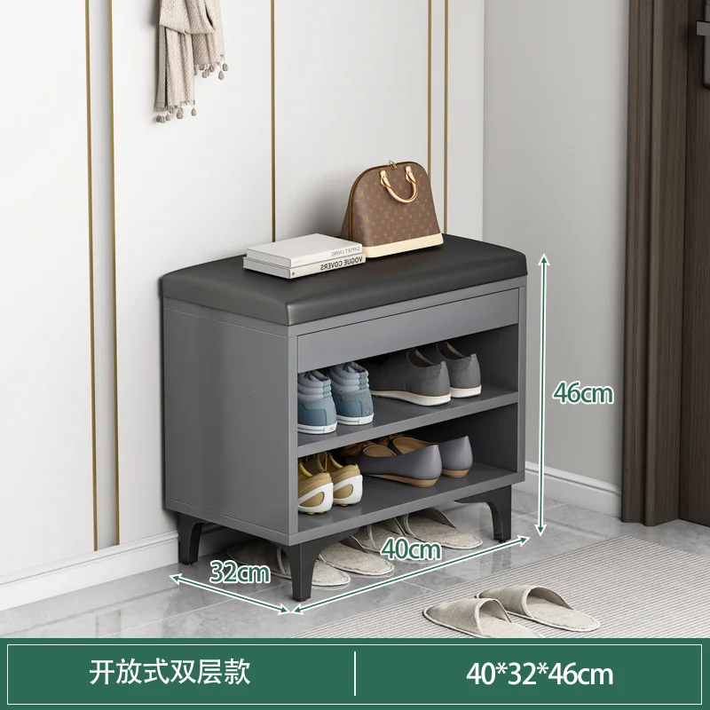 Shoe Rack Stool Integrated Simple Home Door Can Sit Shoe Cabinet Type Soft Bag Change Shoe Stool Italian High-end  Rack