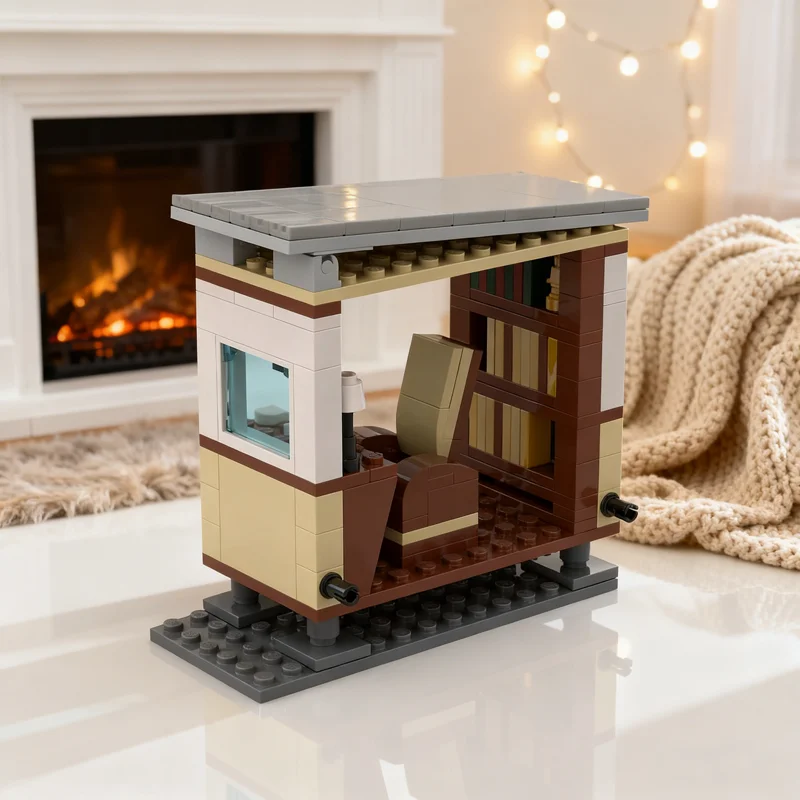 167 pz MOC Architettura Modulare Paesaggio stradale Casa Sala studio Modello Building Blocks Giocattolo Regali di Natale Idea Educazione Mattoni Bambini