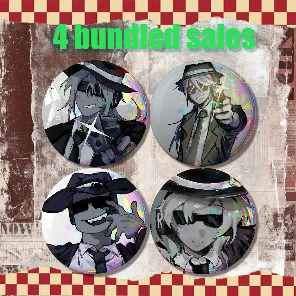C-Chance F-Forsaken Brooches for Backpack Accessories 32mm Round Enamel Pins 4-piece set Cartoon Anime Badge