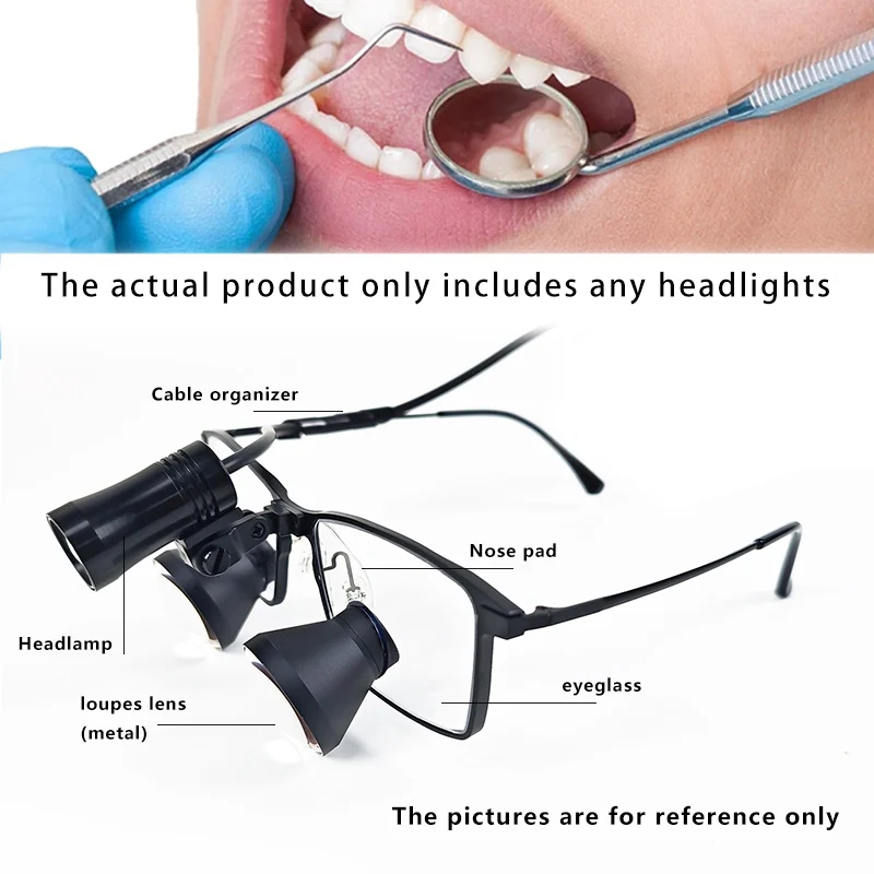 BuriteNew Arrival TTL Loupes 2.5X/3.0X/3.5X(Through The Lenses)  Customized Dental Surgical Lupa with lights battery Titanium