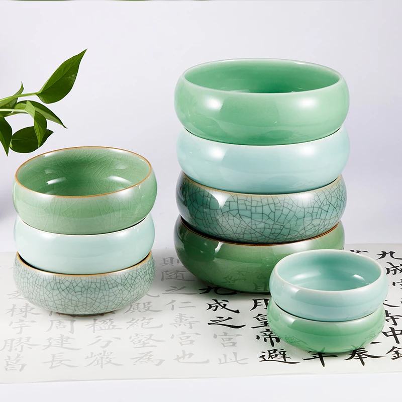 Ceramic celadon pen Wash Water Dish Ink Dish Ink Butterfly Pen Lick Pen Rest Pen Mountain Inkstone Special