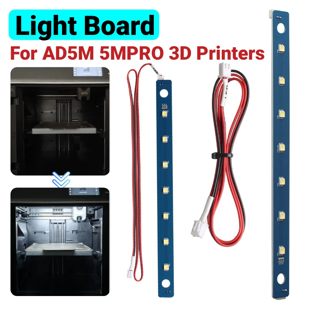 

Light Board For FLASHFORGE Adventurer 5M AD5M Pro 7Pcs Lamp Beads with Cable LED 24V Light Bar 3D Printing Accessories
