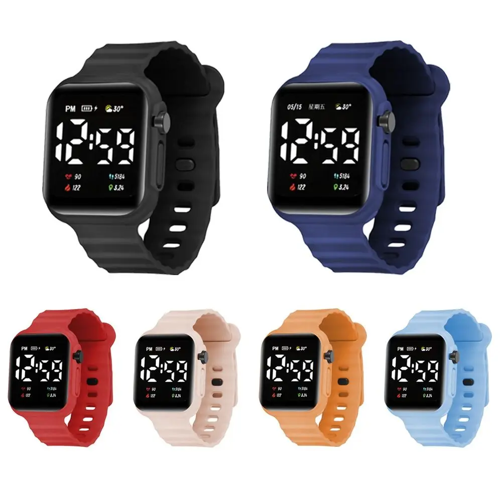 

Высококачественные электронные часы с ремешком из ТПЭ, светодиодный многофункциональный будильник, универсальные наручные часы с цифровым дисплеем для детей