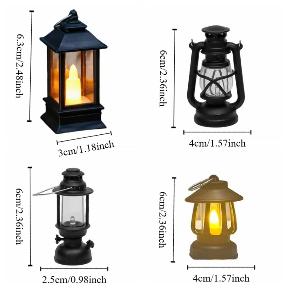 Lampu Lilin Elektronik LED Retro Lampu Hangat Kreatif Lampu Malam Mini Persegi Dioperasikan dengan Baterai dengan Kait