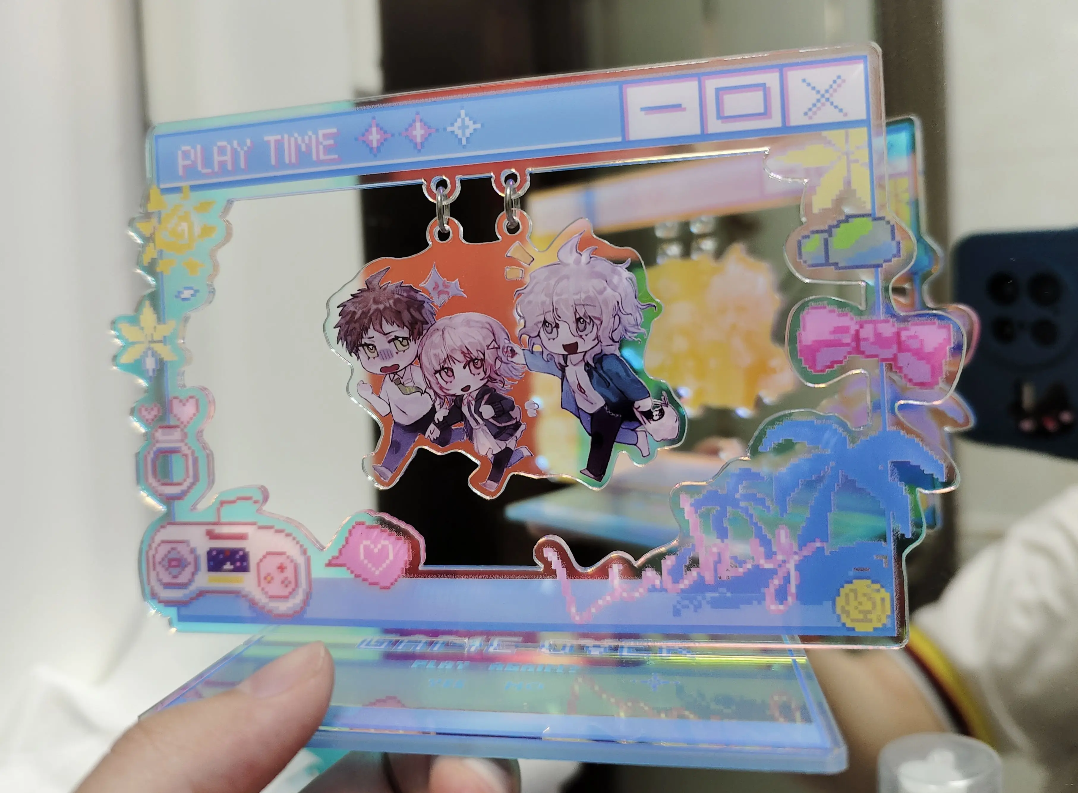 Anime Danganronpa Nagito Komaeda Naegi Makoto Cosplay acrílico columpio película de arco iris señal de pie figura de dibujos animados soporte regalo de Navidad