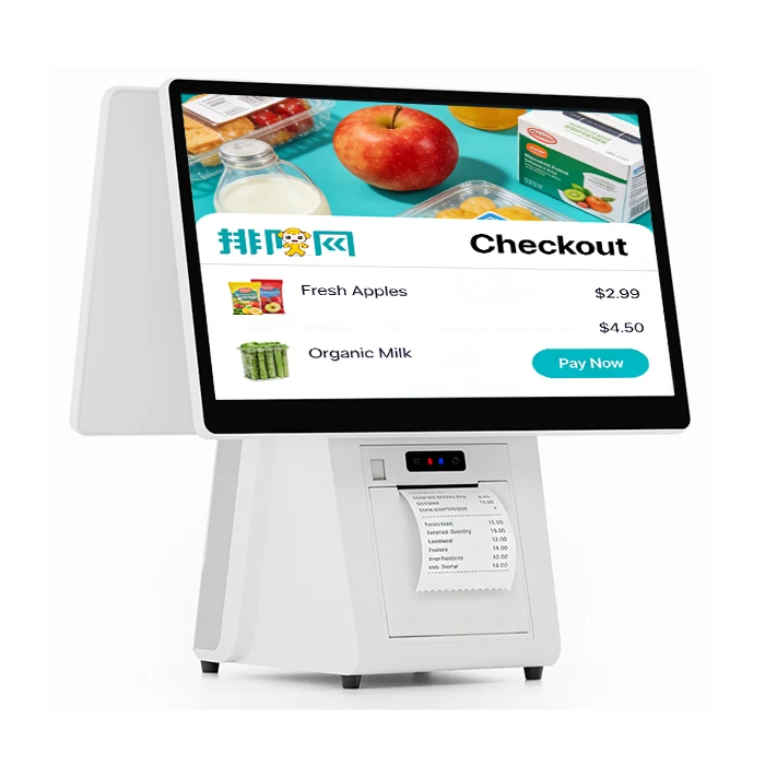 

Белая POS-система с эффективным сенсорным экраном, кассовым аппаратом на базе Windows и терминальным принтером, все в одном, для супермаркетов