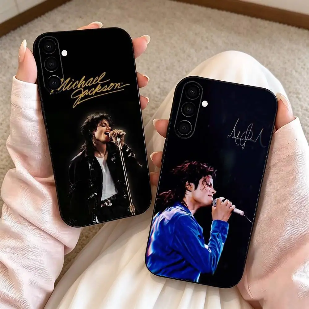 King Pop Michael Jackson-N  Phone Case Black Silicone Soft For Samsung Galaxy A73,A72,A71,A70,A53,A52,A51 Gift