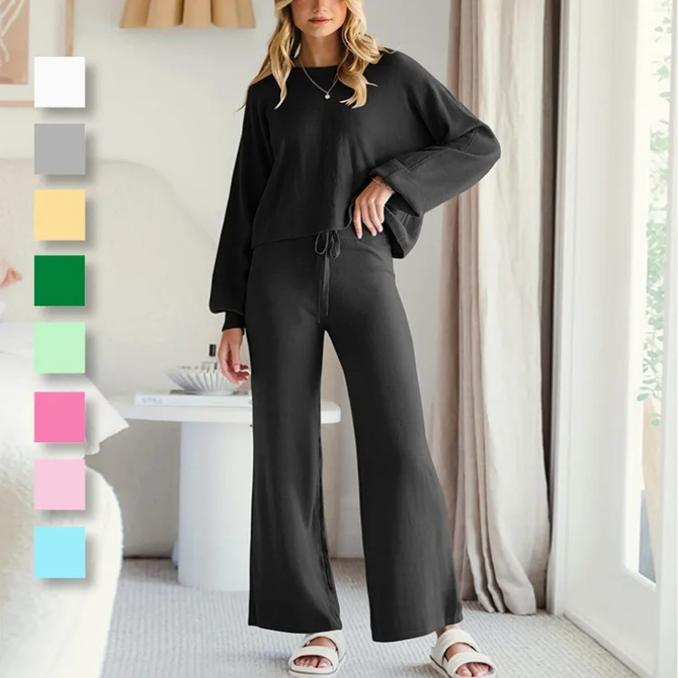 

Korean Version Of Autumn And Winter New Fashion Versatile Top Strap-up Solid Color Loose Commuter Trousers Suit Women