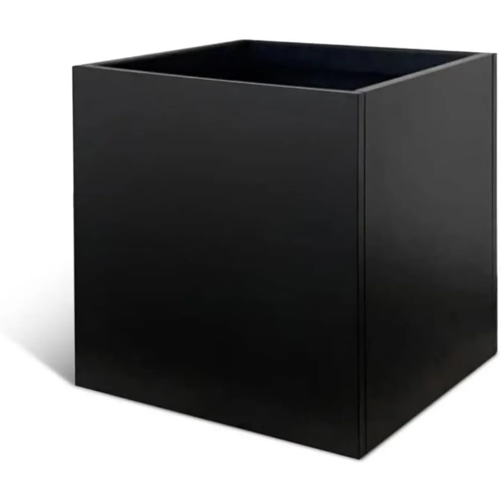 

Steel Planter Box Black Metal Planter Large Square Indoor Outdoor Planters Cube Steel Heavy Duty Flower Pot 26Inch Po