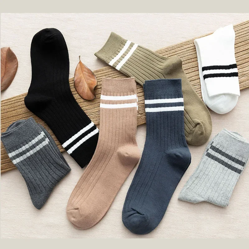 Big Size Sock Cotton Socks For Men Unisex Stripes Male Casual Plus Size Socks Women Fall Daily Hiphop Harajuku Socks 2024