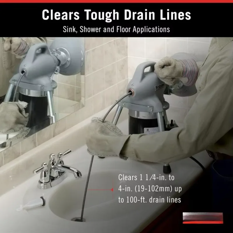 

with 1/6 Horsepower Motor，58920 Model K-50 Sectional Drain Cleaning Machine