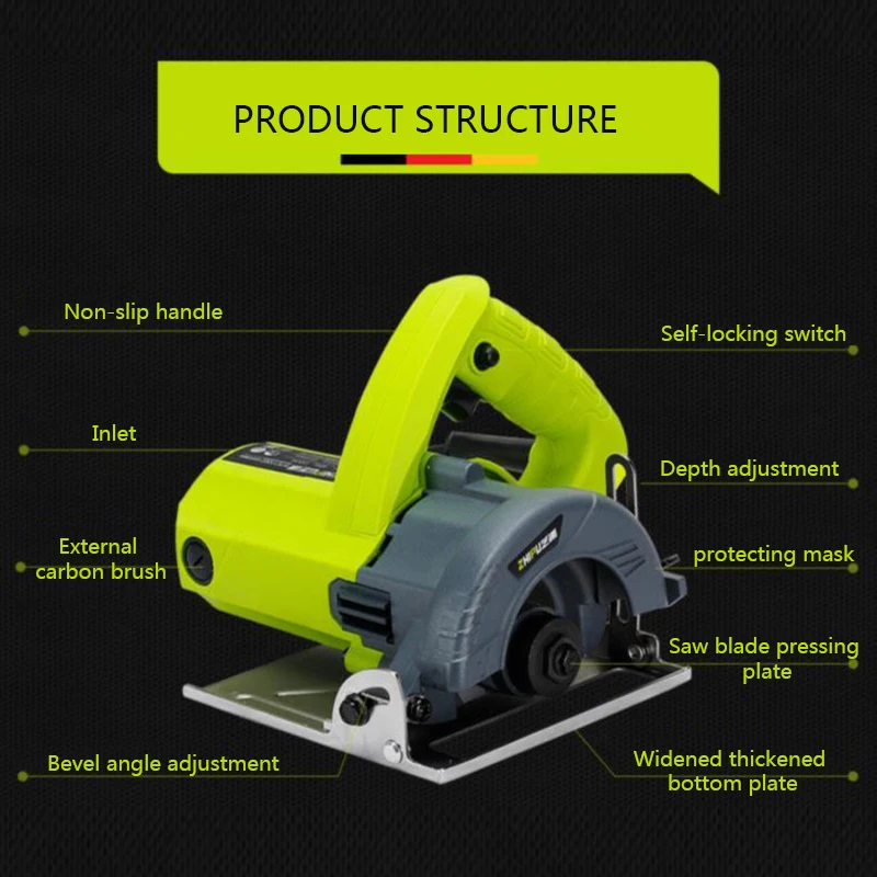 Household Multifunctional Circular Saw Stone/Wood/Metal/Tile Electric Cutting Tool 220V/1180W Portable Slotting Machine